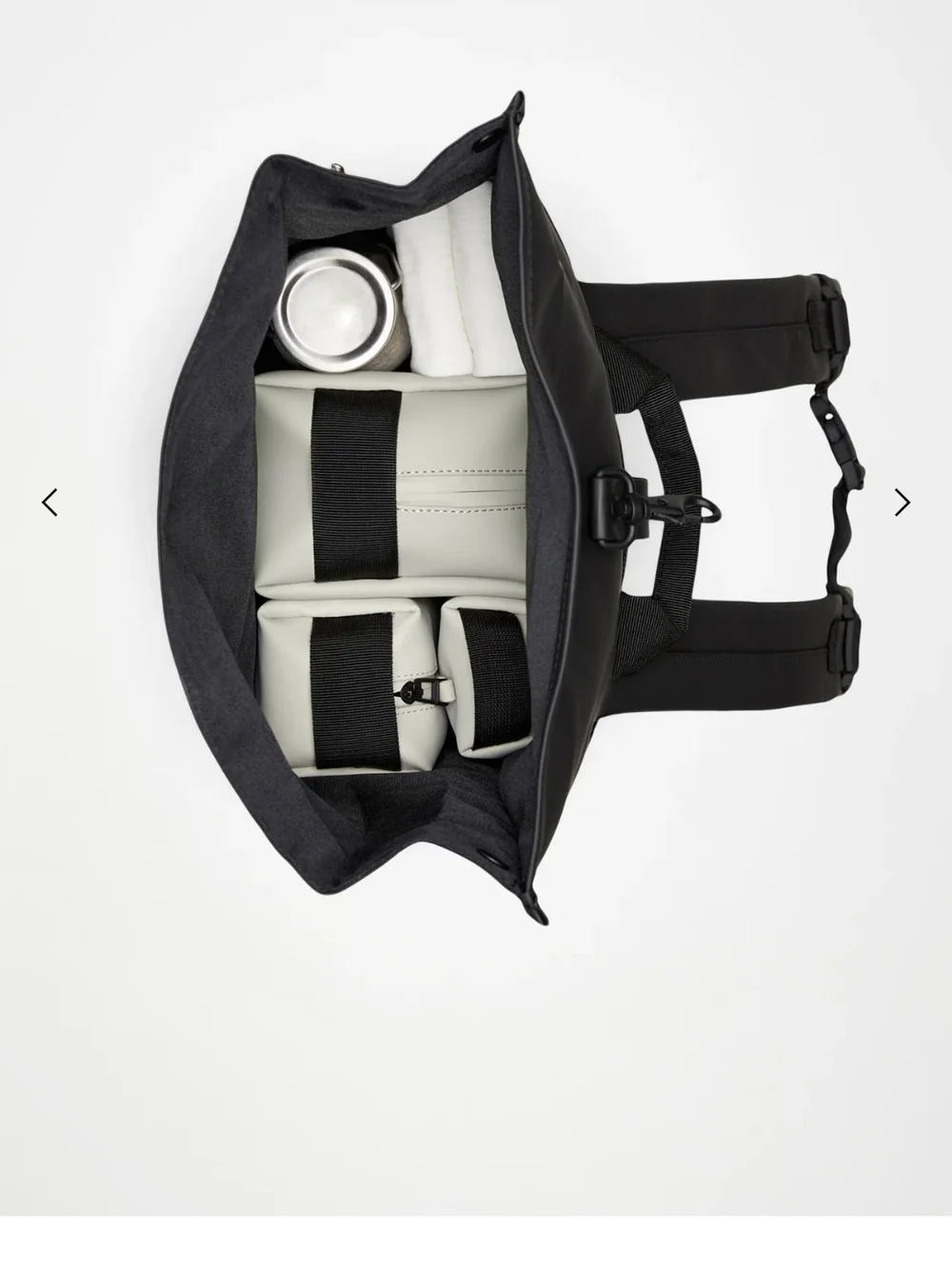 Black Roll-Top Backpack - Minimal Men’s Everyday Bag Black